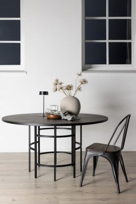 Köpenhamn - spisebord runt - sort / sort
